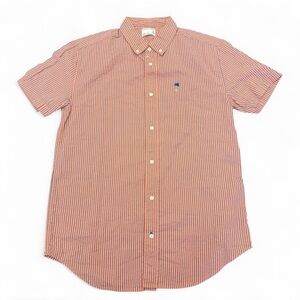 Crewcuts J.Crew Short Sleeve Shirt Cotton Stripes Sz 16 Boy New Palm Button Down